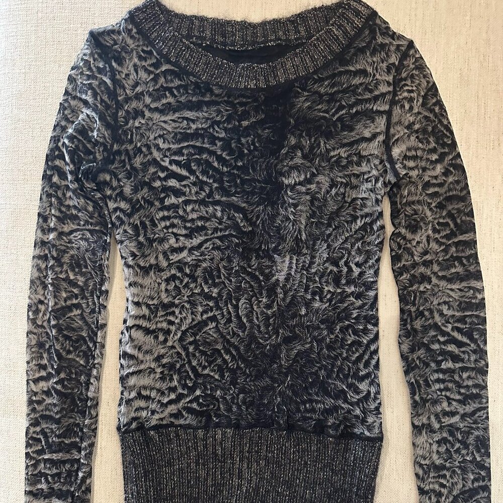 Sheer Mesh Sweater – Black & Silver